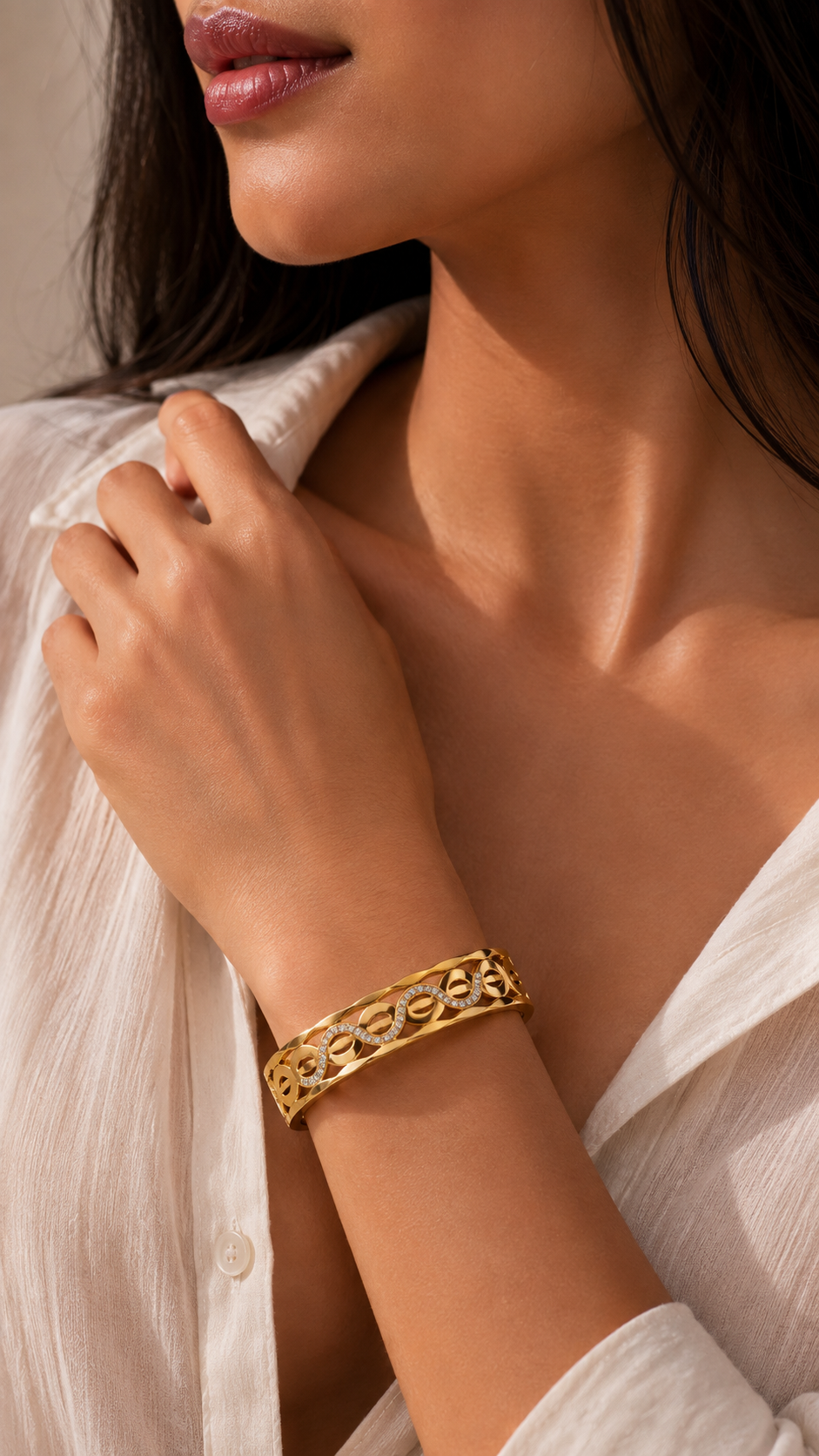 Minimal Openwork Gold-Tone Bracelet