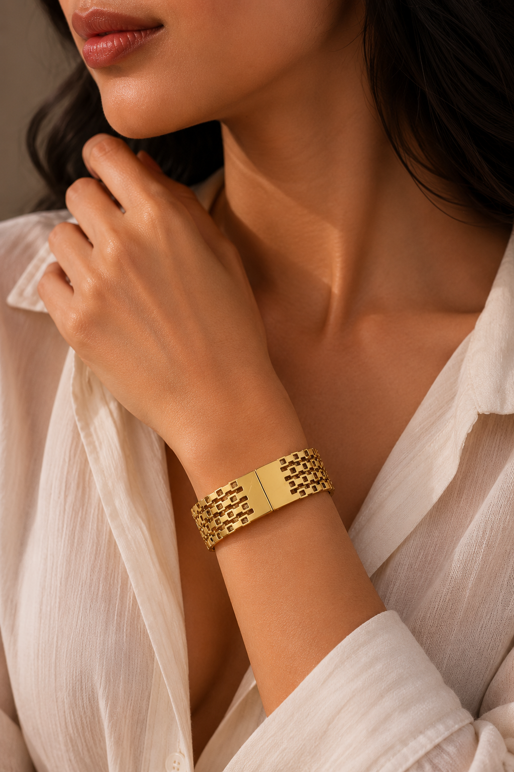 Crystal Detail Gold-Tone Bracelet