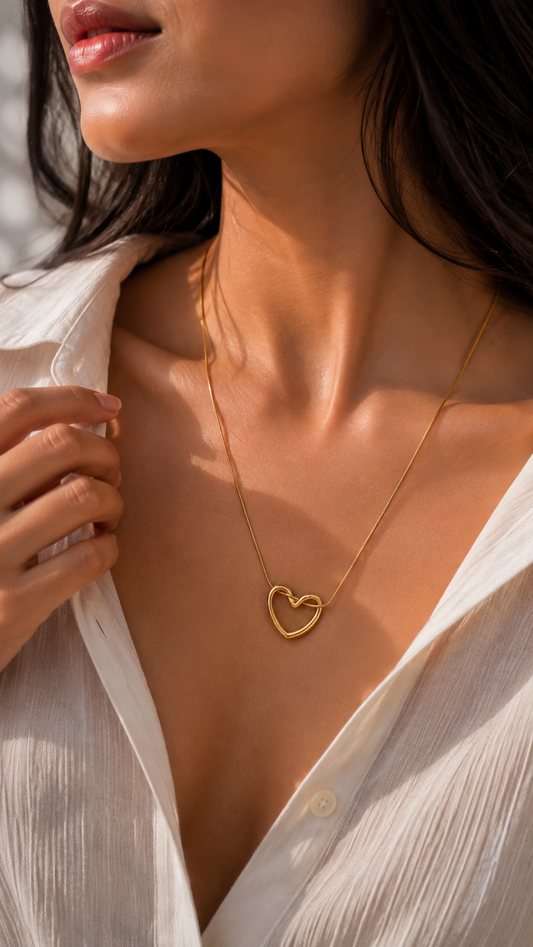 Rectangular Stone Gold-Tone Necklace