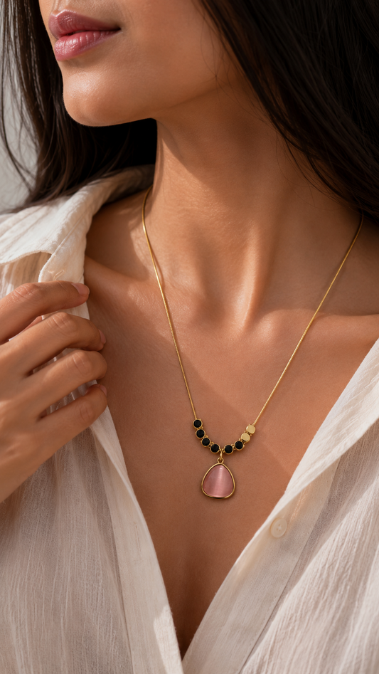 Blue Eye Charm Gold-Tone Necklace