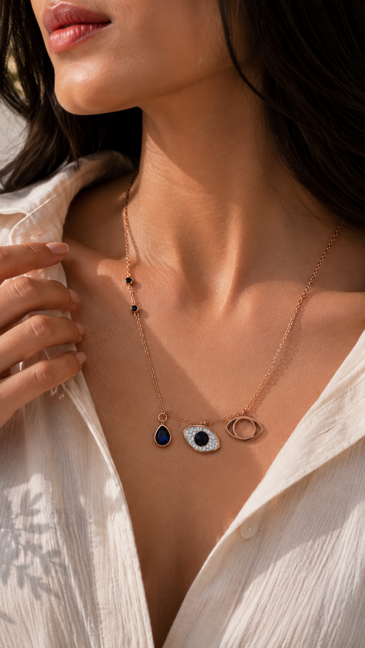 Floral Charm Layered Gold-Tone Necklace