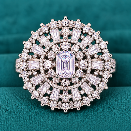 AuraSilve Royal Radiance statement ring